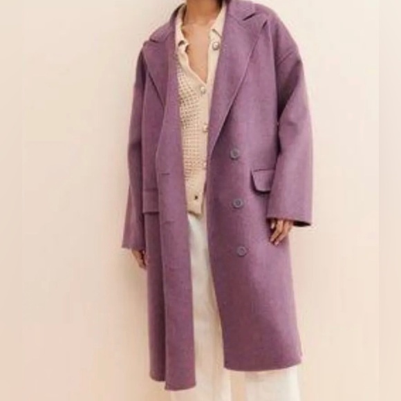 Free People Adore You Longline Wool Blend Slouchy Collard Coat NWOT Size M